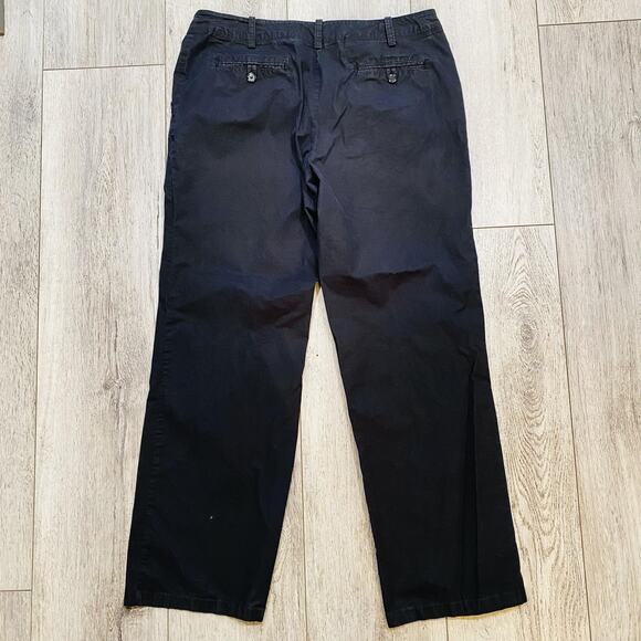 Talbots Pants Womens 14 Black Signature Stretch Cotton Office Casual Classic - Picture 2 of 7